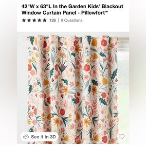 Pillowfort Floral Blackout Curtain Panel (4)